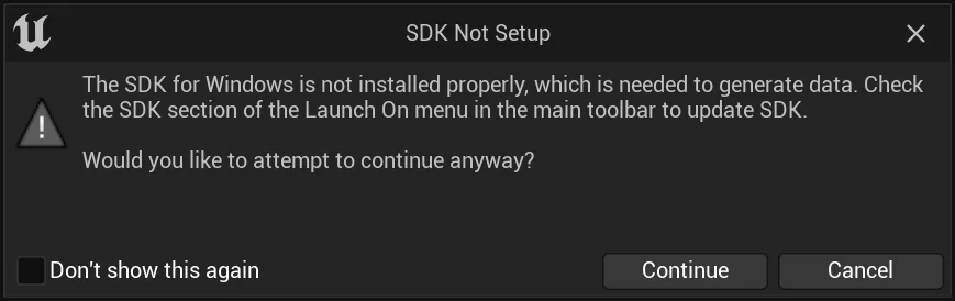 UE5缺少SDK，而无法在windows平台打包的解决方法